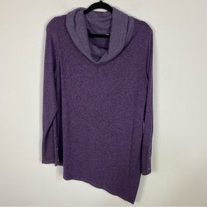 Maurices Purple Asymmetrical Cowl Neck Sweater